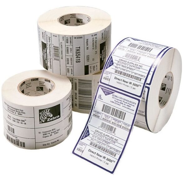 Labels, Zebra, Plástico, Z-Ultimate 3000T White, Anchura: 22 mm, Altura: 18 mm, Diámetro: 127 mm, Diámetro del núcleo: 25.4 mm