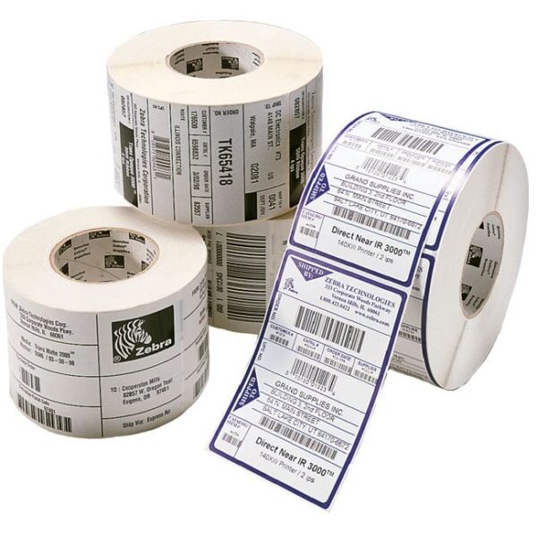 Labels, Zebra, Papel normal, Z-Perform 1000T, Anchura: 39.29 mm, Altura: 25.4 mm, Diámetro: 200 mm, Diámetro del núcleo: 76 mm