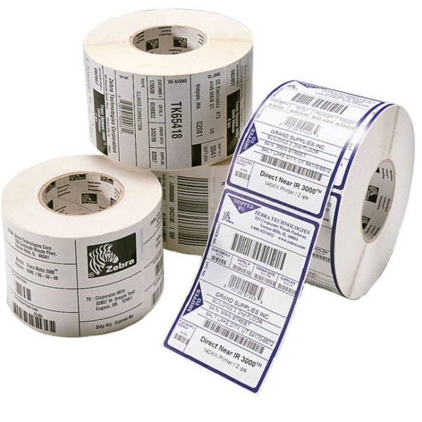 Labels, Zebra, Plástico, PolyPro 4000T Matte, Anchura: 101.6 mm, Altura: 101.6 mm, Diámetro: 127 mm, Diámetro del núcleo: 25.4 mm